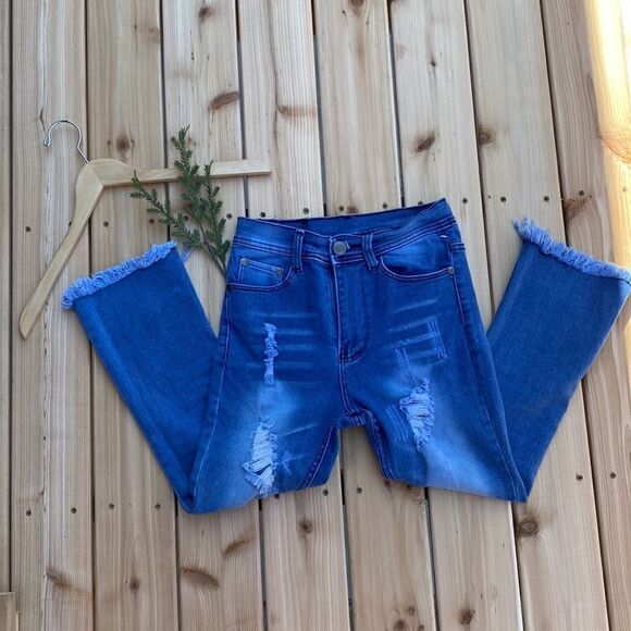 Big Bank  Distressed  Calf/Cropped  Jeans-Pants - Picture 3 of 13